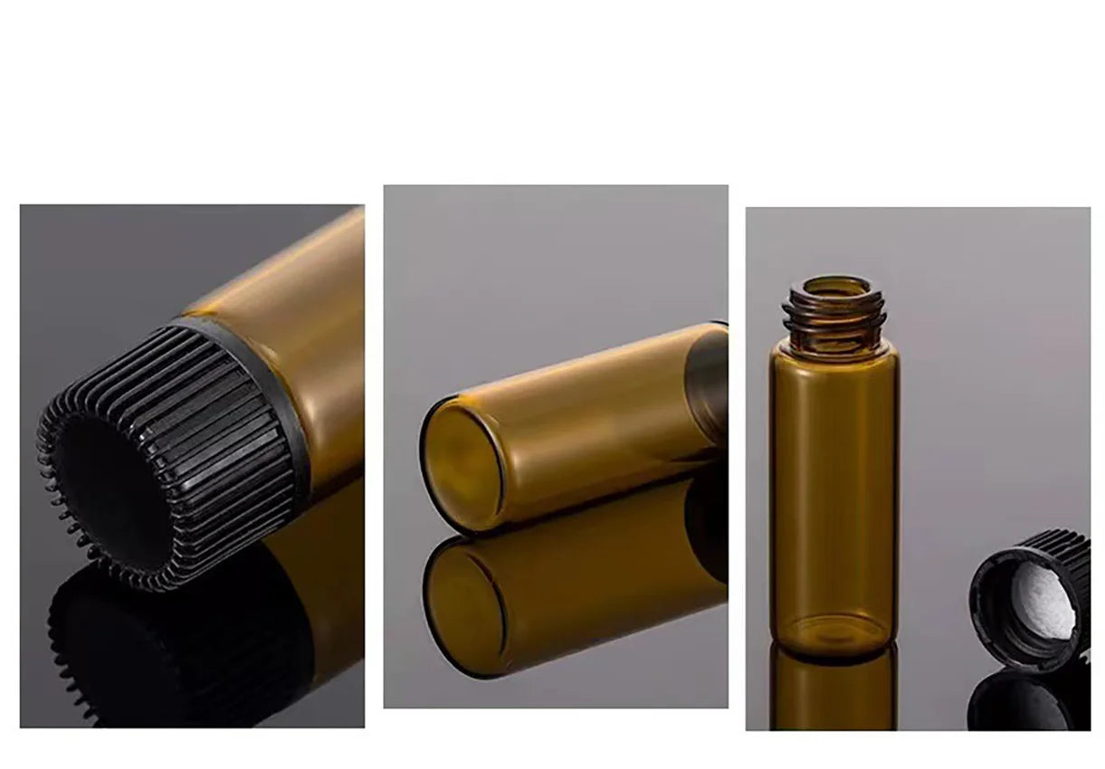 10 x 2ml & 3ml Transparent Amber Glass Vials