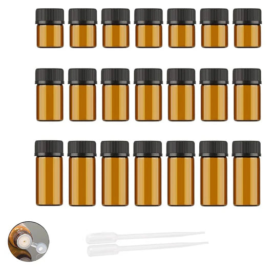 10 x 2ml & 3ml Transparent Amber Glass Vials